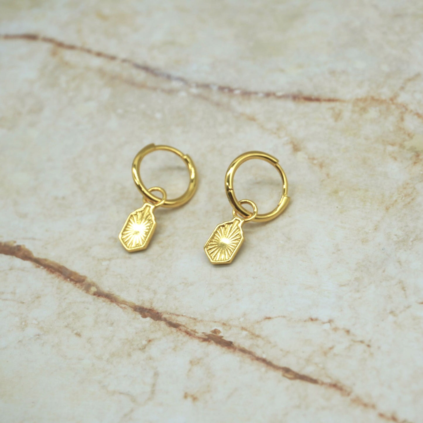 Manea Gold Pendant Hoops