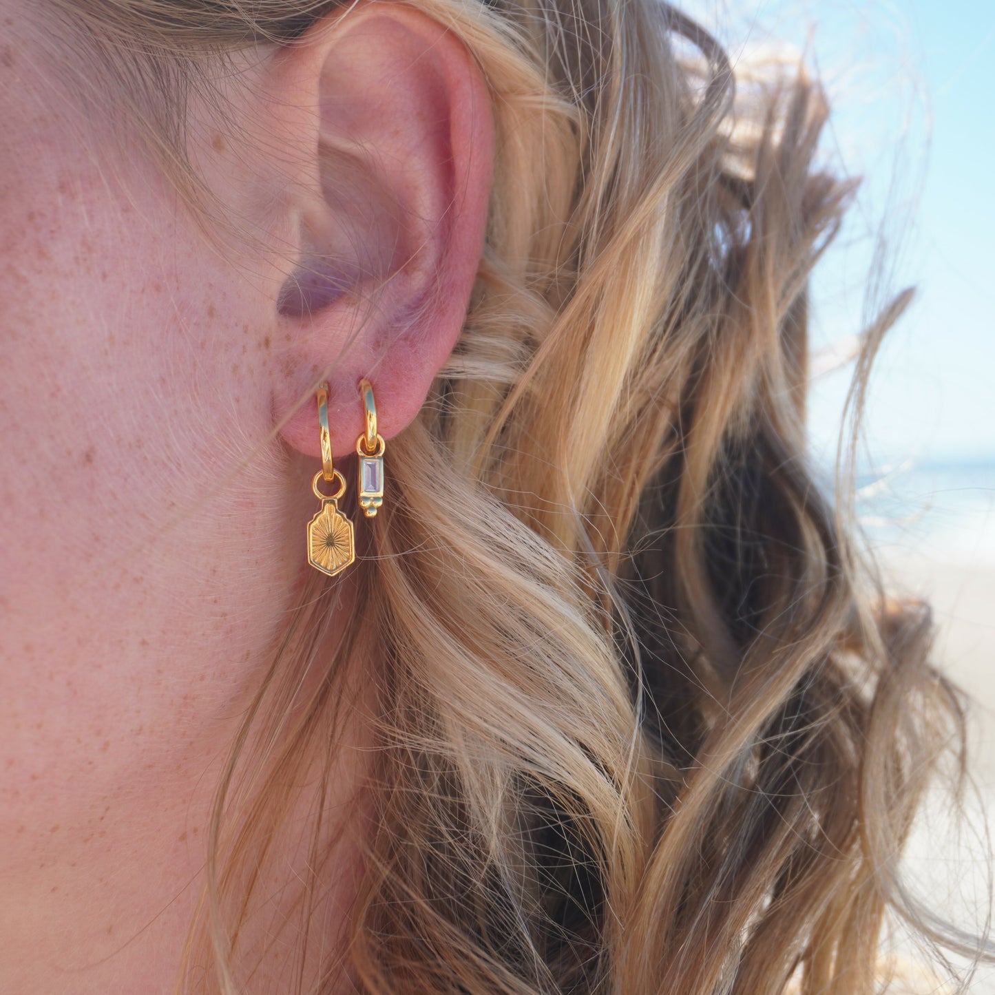 Pavana Huggie Pendant Hoops