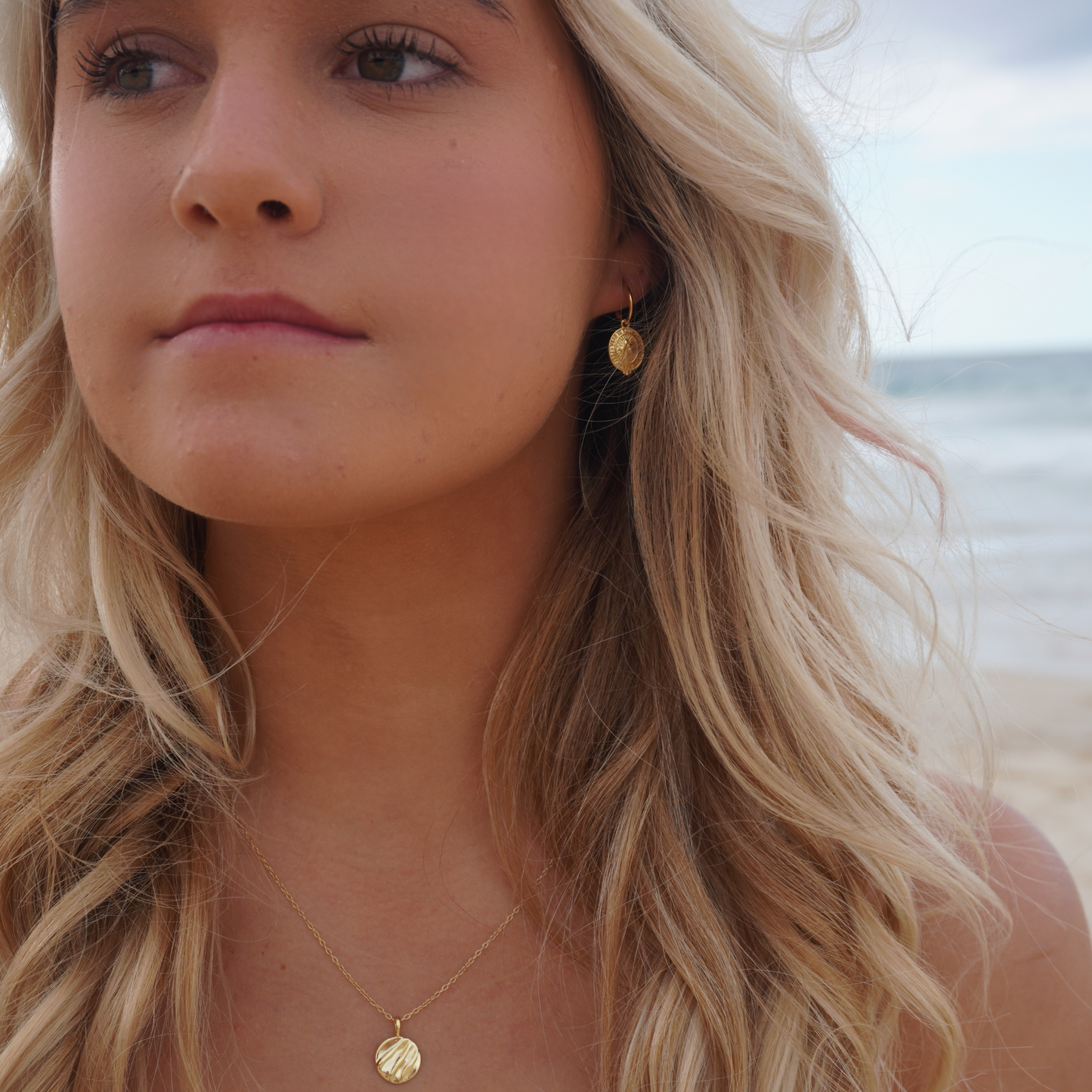 Kailani Gold Pendant Hoops