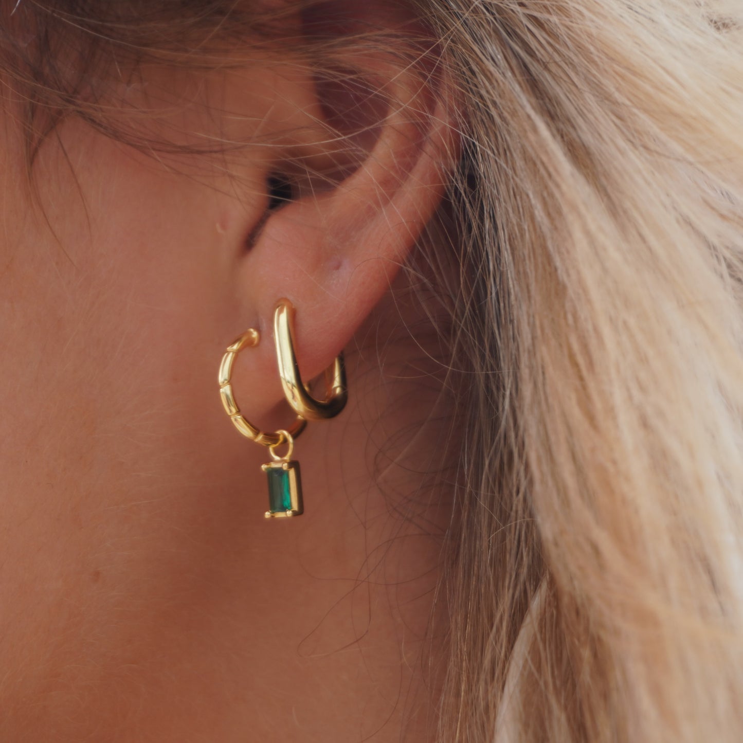 Koa Gold Oval Hoops