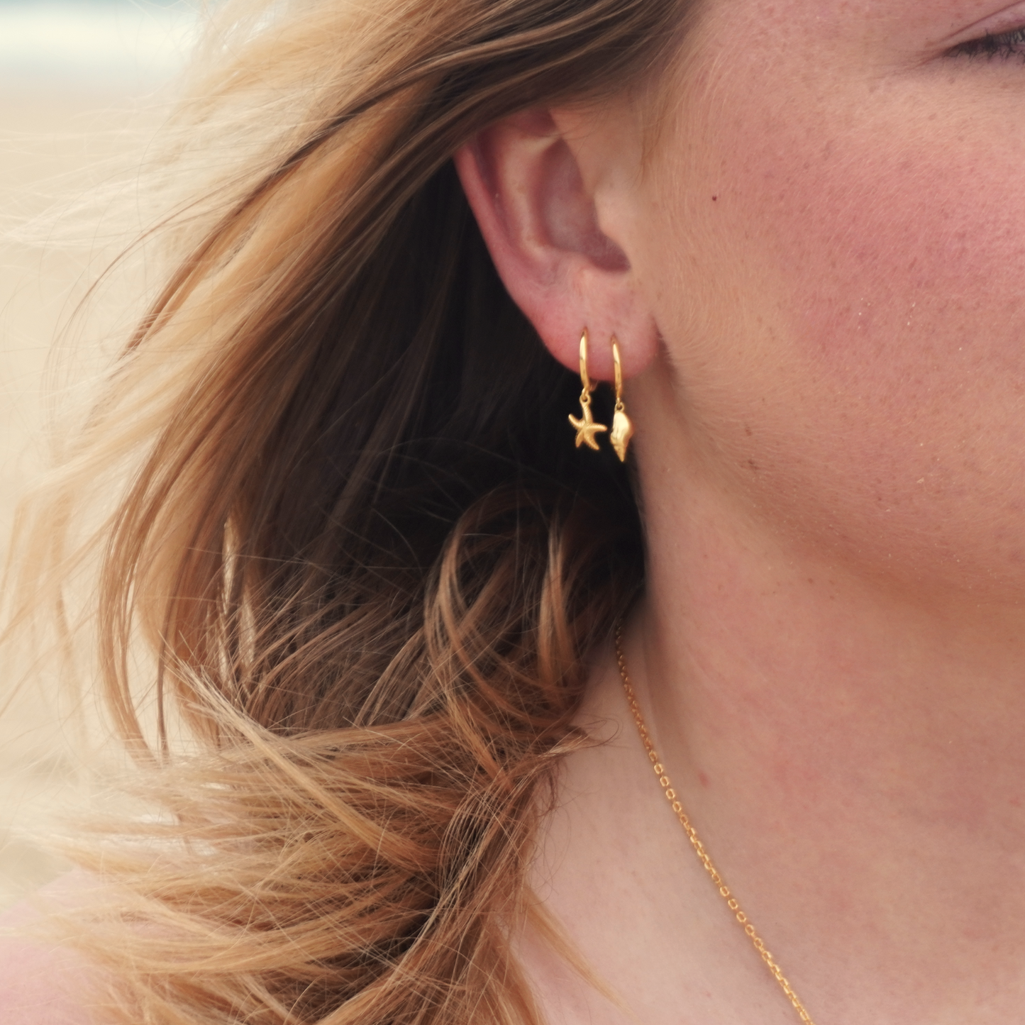 Maris Gold/Silver Starfish Hoops