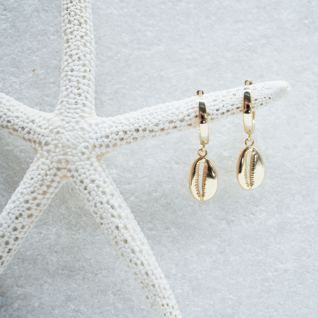 Gold Cowrie Shell Earrings