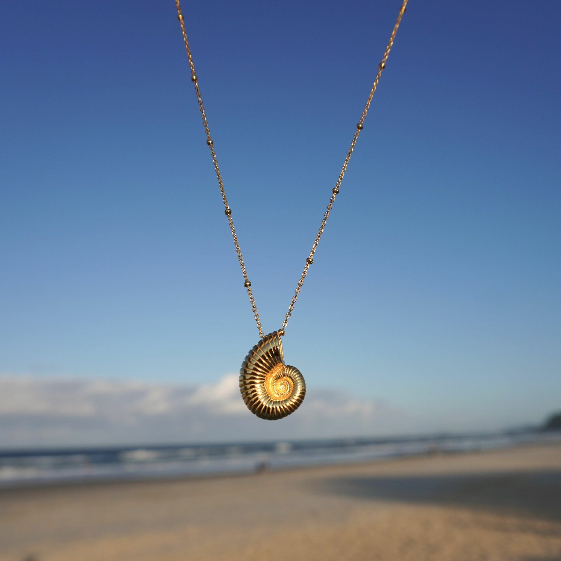 Kailumea Nautilus Shell Necklace Ocean Safe Jewellery Waterproof tarnish-resistant gold/silver necklace for beach lovers