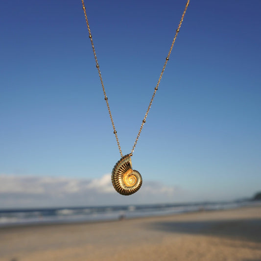 Kailumea Nautilus Shell Necklace Ocean Safe Jewellery Waterproof tarnish-resistant gold/silver necklace for beach lovers