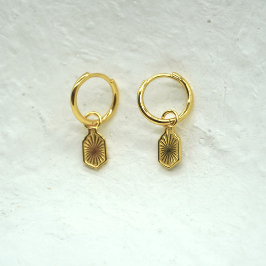 Manea Gold Pendant Hoops