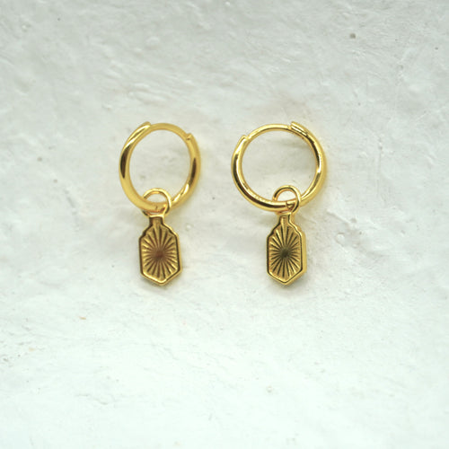 Manea Gold Pendant Hoops