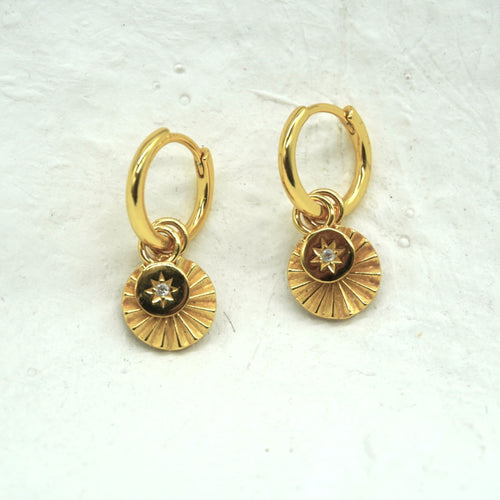 Marisol Gold Pendant Hoops