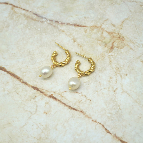 Zale Freshwater Pearl Twist Hoops