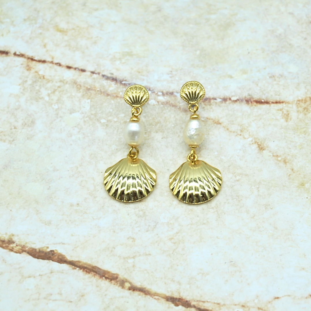 Aphrodite Pearl Shell Pendant Earrings