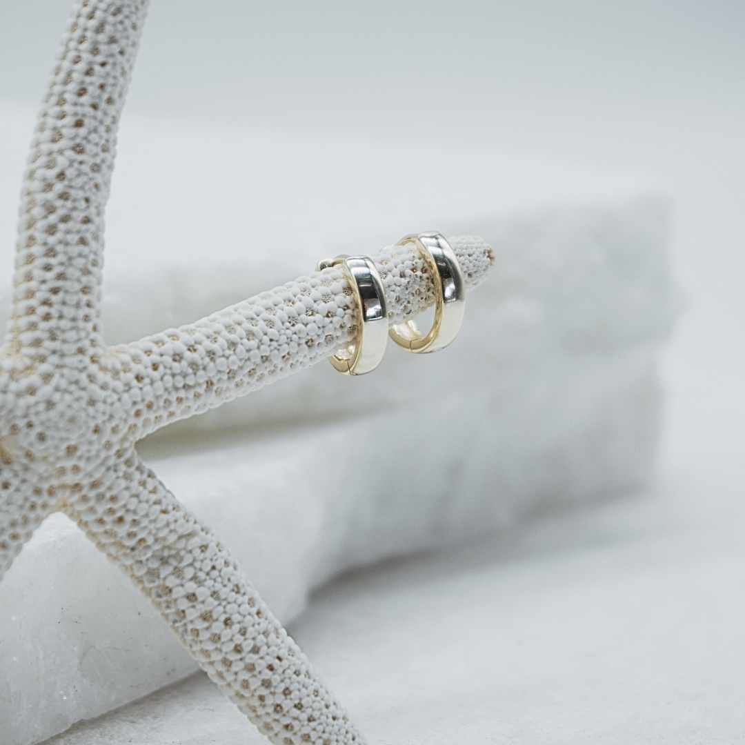 Waterproof Gold Classic Small Round Hoop earrings flat lay kailumea