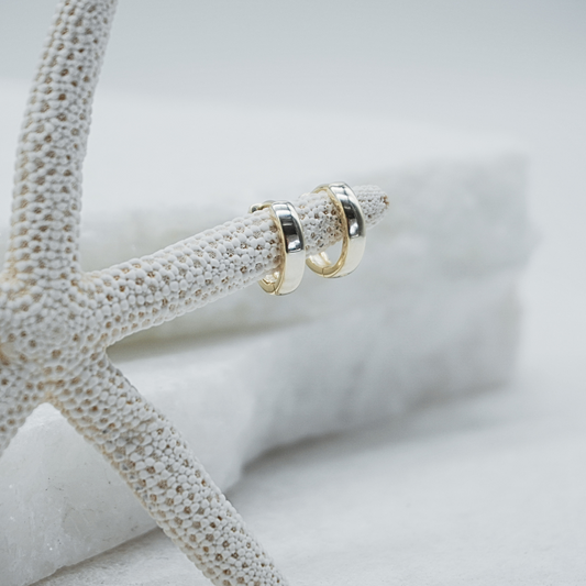 Waterproof Gold Classic Small Round Hoop earrings flat lay kailumea