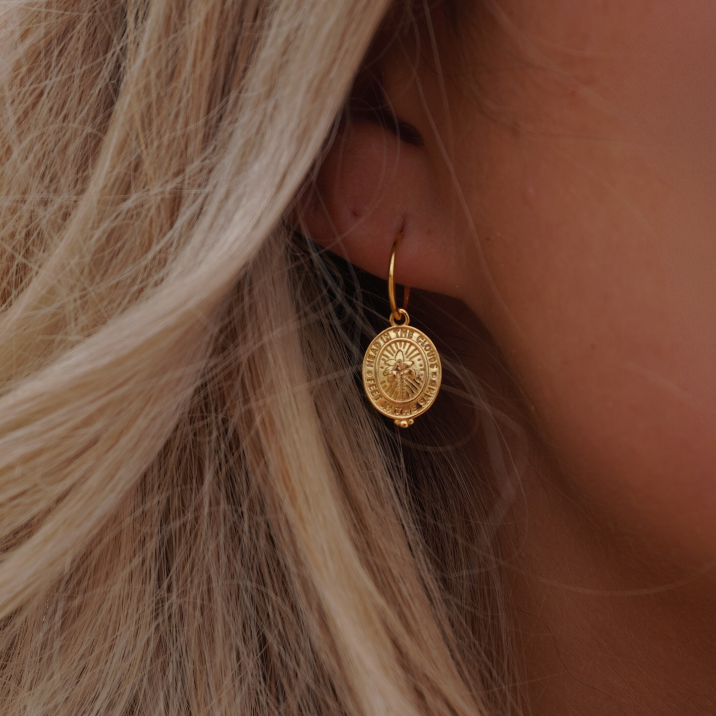 Kailani Gold Pendant Hoops
