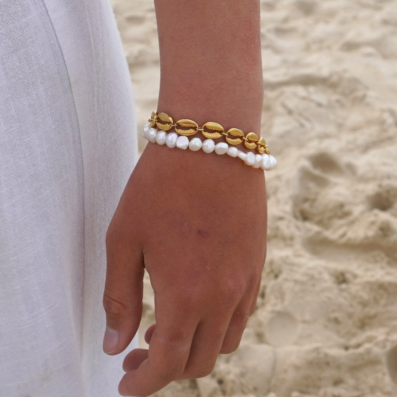 Kailumea Ocean Safe Jewellery Waterproof tarnish-resistant gold/silver bracelet for beach lovers