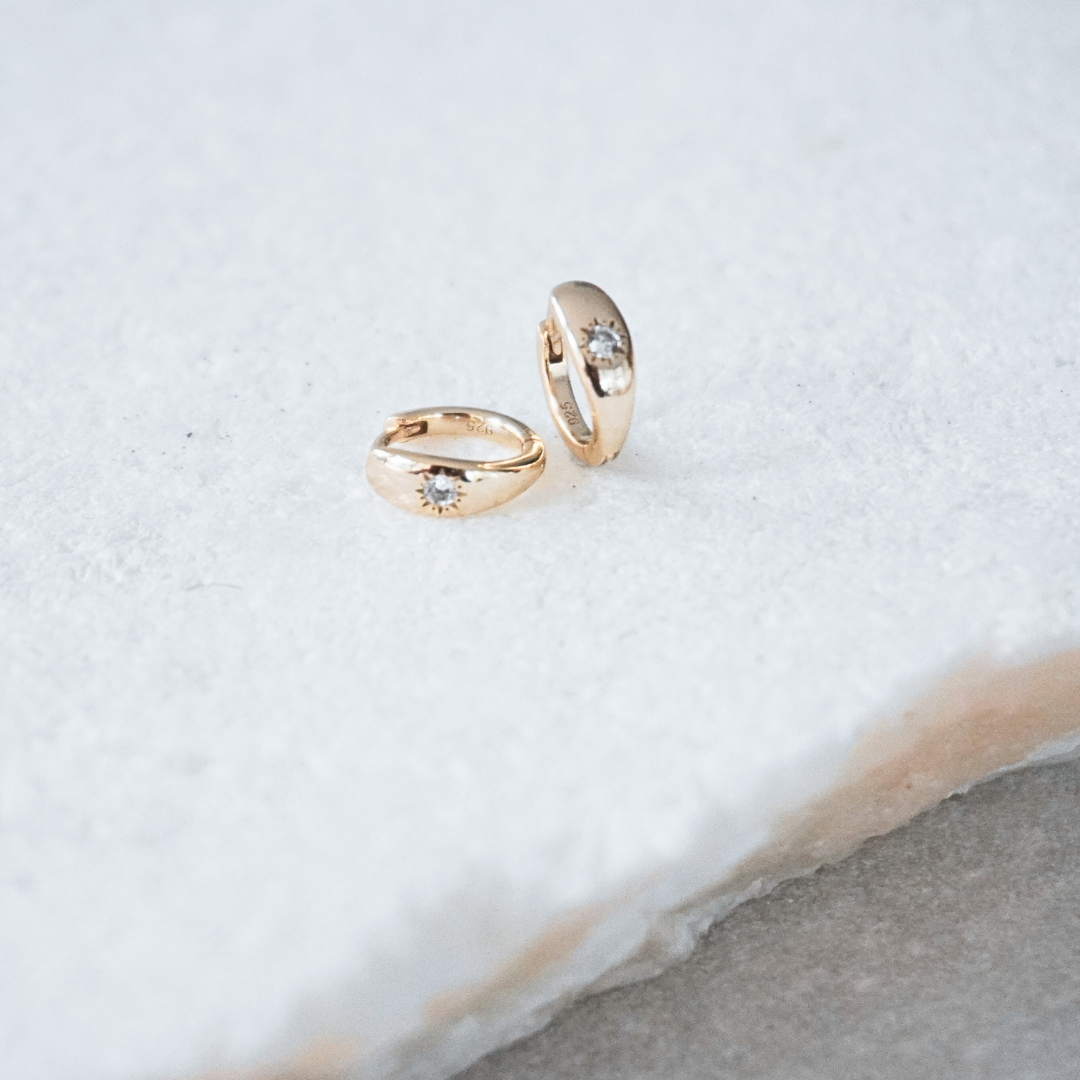 Starburst Huggie Hoops